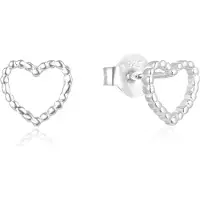Beneto Silver minimalist heart earrings AGUP2711 (L)