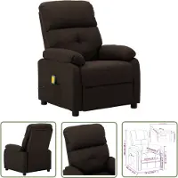The Living Store Massagesessel Dunkelbraun Stoff