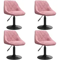 vidaXL Esszimmerstühle 4 Stk. Drehbar Rosa Samt
