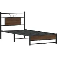 vidaXL Bettgestell ohne Matratze Braun Eiche 75x190 cm Holzwerkstoff