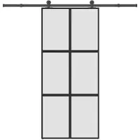 vidaXL Schiebetür mit Beschlag 90x205 cm Hartglas & Aluminium