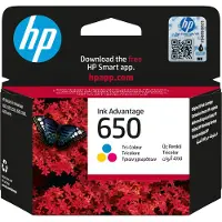 HP 650 Cyan/Magenta/Gelb Original Ink Advantage Tintenpatrone, Standardertrag, Cyan, Magenta, Gelb, Tinte auf Farbstoffbasis, 1 Stück(e), 200 Seiten
