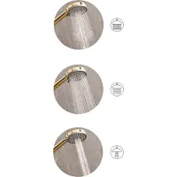 Beliani Duschkopf mit Brauseschlauch Gold ABS Edelstahl 3 Strahlarten Modern Klassisch Handbrause Set für Badezimmer Dusche