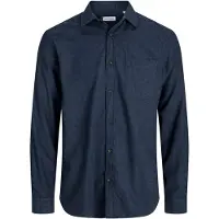 Jack & Jones Hemd Classic Melange 12278416 Dunkelblau Regular Fit