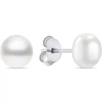 Brilio Silver Charming silver stud earrings with real pearls EA585/6/7/8W - Diameter: 0.6 cm
