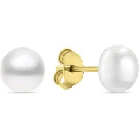 Brilio Silver Charming Gold Plated Stud Earrings With Real Pearls EA585/6/7/8Y - Diameter: 0.8 cm
