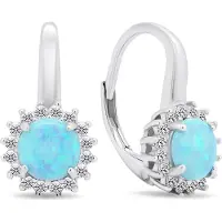Brilio Silver Charming silver earrings with zircons and opals EA424WLB