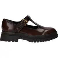 Tamaris Slipper , Damen, Gr. 39, ungefüttert, beige (braun), Lacklederimitat, glänzend, unifarben, Basic, Schuhe Slipper, Chunky-Slipper, T-Spangen, Loafer, in veganer Verarbeitung