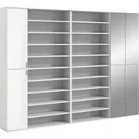 Ebuy24 Garderoben Set Projekt X | mit Schuhregal | weiß Hochglanz | 4-teilig