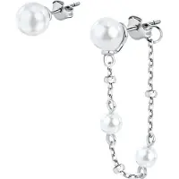 Morellato Elegant asymmetric silver stud earrings Perla SAWM08