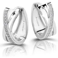 Modesi Elegant silver round earrings M23079
