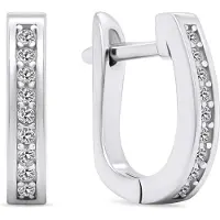 Brilio Silver Beautiful silver earrings with zircons EA679W