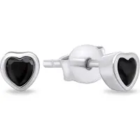 Brilio Silver - Delicate silver earrings with zircons Hearts EA599WBC