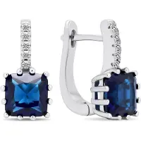 Brilio Silver Silver - Original silver earrings withue zircons EA670WB
