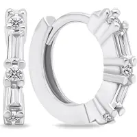 Brilio Silver Original silver hoop earrings with zircons EA684W