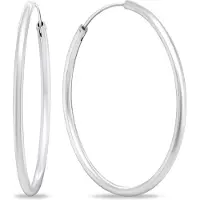 Brilio Silver Timeless silver hoop earrings EA69 - Diameter: 4.5 cm