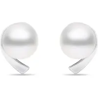 Brilio Silver - Minimalist silver earrings with genuine pearls EA595W