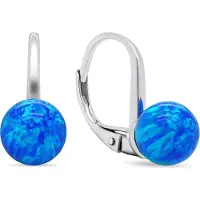 Brilio Silver - Charming silver earrings with synthetic opals EA681WB