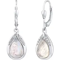 Silvego Silver dangle earrings with genuine Moonstone JST13327EMS