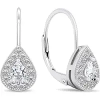 Brilio Silver - Charming silver earrings with clear zircons EA402W