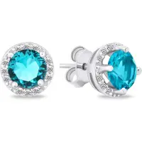 Brilio Silver - Sparkling silver earrings with zircons EA601WLB