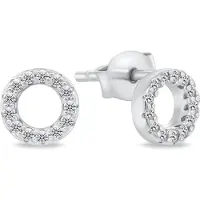 Brilio Silver - Glittering silver rings earrings EA102W