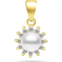 Brilio Silver - Charming pearl pendant with zircons PT88Y
