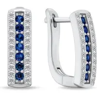 Brilio Silver Charming silver earrings with blue zircons EA294BW