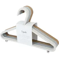3 Sprouts - Wheat Straw Hanger (set of 15) - Cream/Gray/Brown - 20.5 x 29 cm