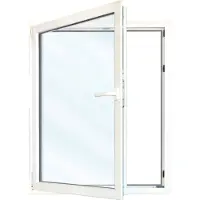 JOSEFMEETH Josef Meeth Fenster und Türen Energiespar-Fenster »76/3 «, 50 x 90 cm (BxH), Dreh-Kipp, DIN links - silberfarben