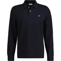 Gant für Herren. 2230 Shield Piqué-Poloshirt schwarz (S), Lässig, Baumwolle, Langarm