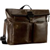 Leonhard heyden Leder Umhängetasche Schultertasche mit Laptopfach Porto Messenger Greybrown dunkelbraun