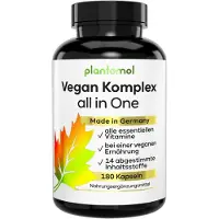 Plantomol Vegan All In One - 6 Monatsvorrat mit Spurenelementen Vitaminen A bis Z & Mineralstoffen 180 St Kapseln