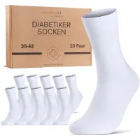 Sockenkauf24 Diabetiker Socken mit Komfortbund ohne Gummi & Naht für Damen und Herren 10 Paar Pk