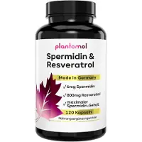 Plantomol Spermidin Resveratrol - 6mg Kapseln mit 800mg Trans-Resveratrol pro Tag 120 St