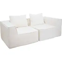 Mendler 2er-Sofa/Zubehör für Sofa MCW-O54, Couch 2-Sitzer Loungesofa, modular Stoff/Textil (300g/m²) 63x194x97cm creme
