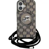 Karl Lagerfeld KLHMP16SHCKCKLCK iPhone 16 6.1" czarny/black hardcase IML Crossbody Monogram Karl