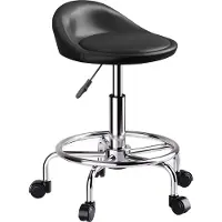 HOMCOM Rollhocker-43L x 43B x 59-75H cm-Schwarz | Gr.: onesize