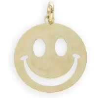 BONNIE STUDIOS Damen Schmuck Smiley Big Pendant - Goudkleurig - Größe ONESIZE