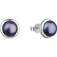 Beneto Elegant silver earrings with dark pearls AGUP2686P (L)