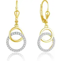 Beneto Stylish gold-plated earrings with zircons AGUC2707-RHG (L)