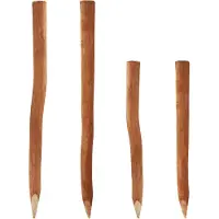 Aquagart 10 Holzpfosten für Staketenzaun 1,5m I Durchmesser 6-9cm I Zaunpfosten aus Haselnuss I Zaun-Pfahl
