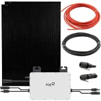 Fox Ess Balkonkraftwerk mit 800W Solarpanel, Halterungen, M1-800-E 0,8kW