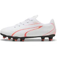 Puma Fußballschuhe Vitoria FG/AG Junior weiß rot - starker Halt