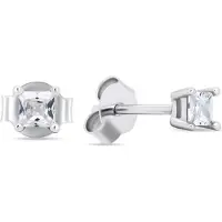 Brilio Silver Silver stud earrings with clear zircons EA592W