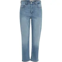 Ichi IHTWIGGY RAVEN Damen Jeans Denim Hose mit Stretch gerader Schnitt Crop Länge