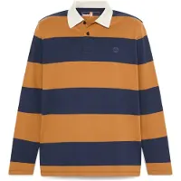 Timberland Rugby Long Sleeve Polo Dark Sapphire/wheat Boot Größe: M | Longsleeves Outlet | Herren | Blau