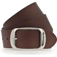 Tamaris Ledergürtel "Carmen Silver", Damen, Gr. 75, braun, Rindsleder, unifarben, Gürtel Ledergürtel, aus Rindsleder, mit Doppelschließe, 4 cm breit, Topseller