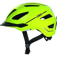 ABUS Stadthelm Pedelec 2.0 - Fahrradhelm mit Rücklicht und Regenhaube - für den Stadtverkehr - für Damen und Herren - Gelb, Größe L (56-62 cm)