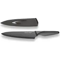 Echtwerk Kochmesser "BlackSteel" Küchenmesser, Edelstahl, hohe Schneidfestigkeit, Klingenlänge 20 cm